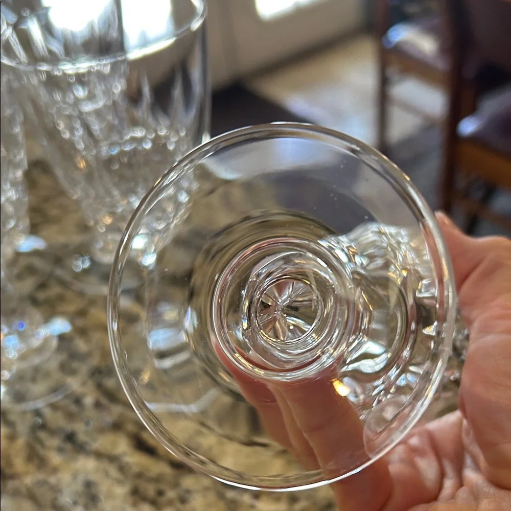 vintage Cristal d'Arques "Pompadour" pattern lead crystal wine glasses set of 11 - Picture 10 of 13